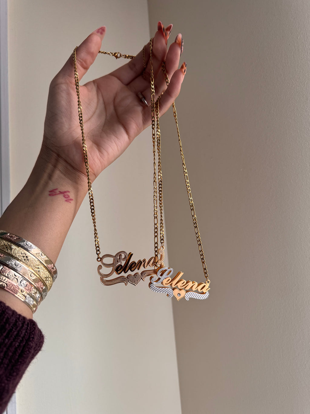 DOUBLE PLATED CUSTOM NAME NECKLACE💟 GOLD/SILVER